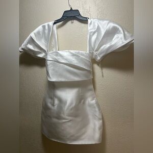 White Puff Sleeve Dress